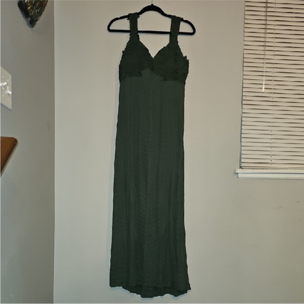 Free People Women’s Long Green Dress Sz Small Nwots